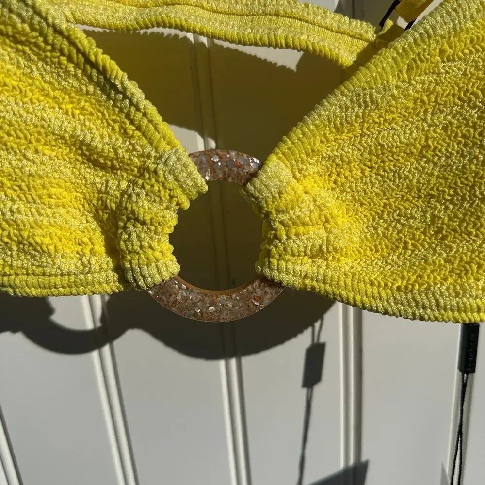 Bond Eye Australia Ring Lisso Bikini Top & Scene Brief Limoncello Yellow OS NWT - Picture 10 of 16